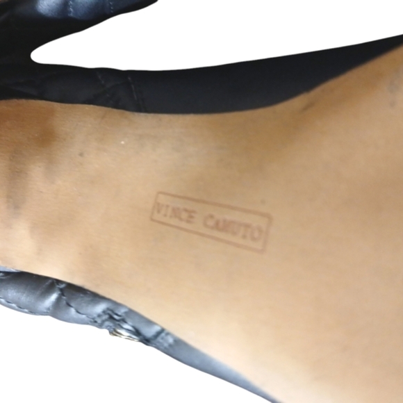 Vince Camuto Engenia Black Leather Ankle Boots High Heeled Platform Booties sz 6 - Picture 12 of 15